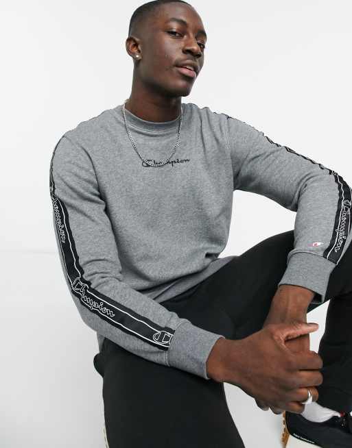 biologi støbt gå på indkøb Champion script logo taping sweatshirt in grey | ASOS