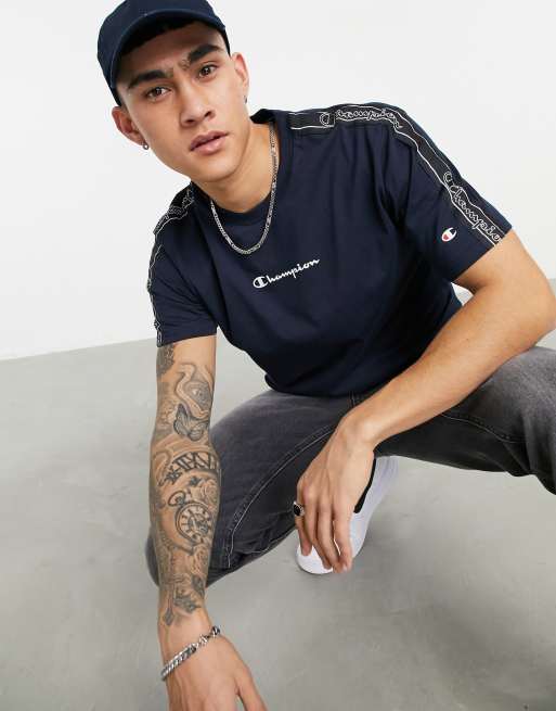 Champion script taping t-shirt navy | ASOS