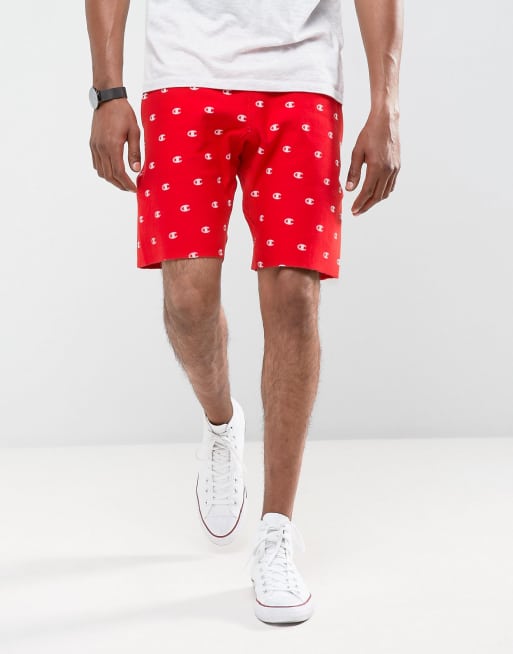 Red champion hot sale shorts men