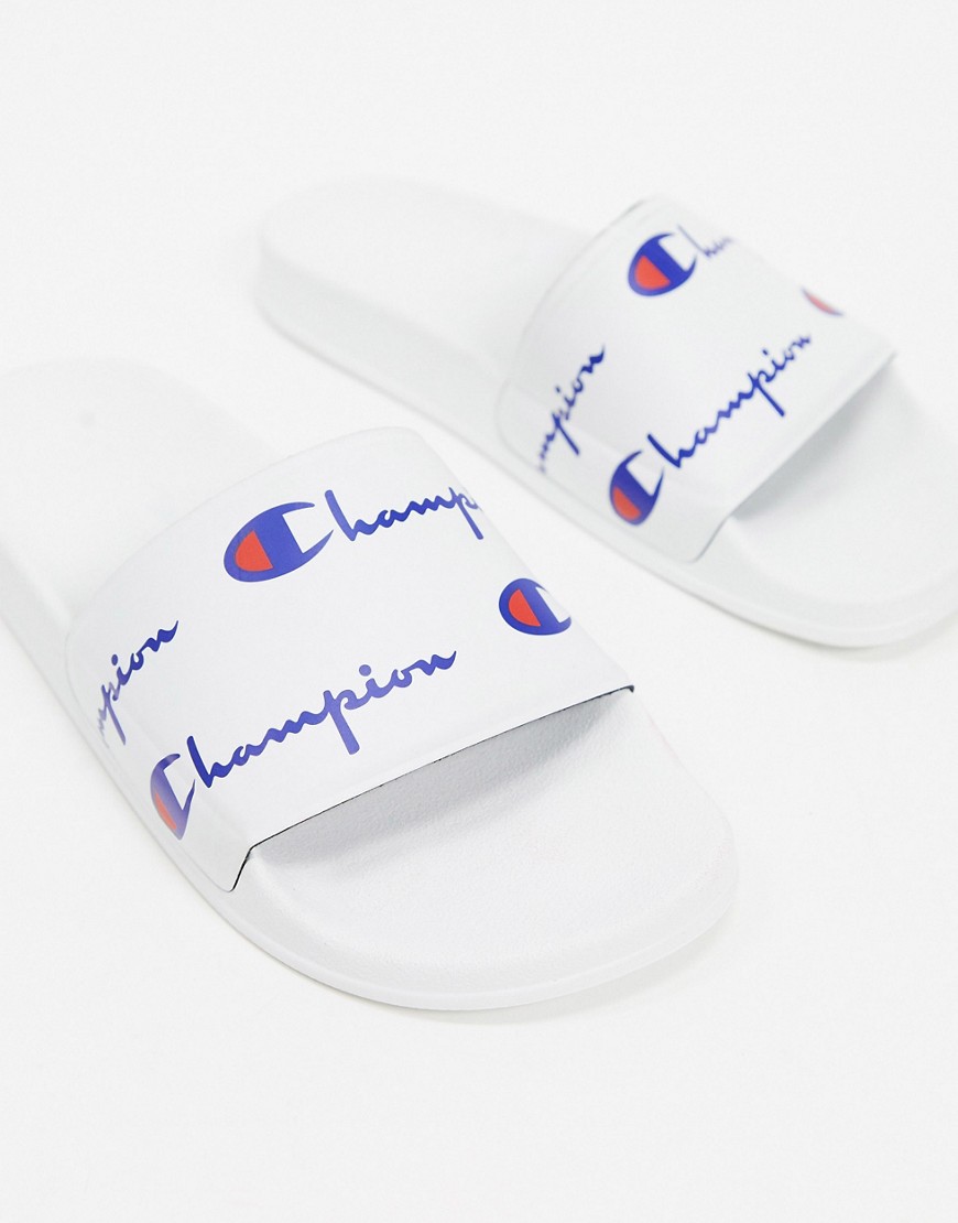 Champion - Slippers met logoprint in wit