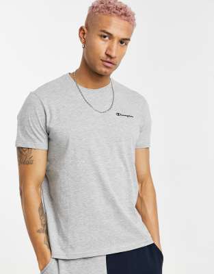Champion Champion small chest script logo t-shirt in grey