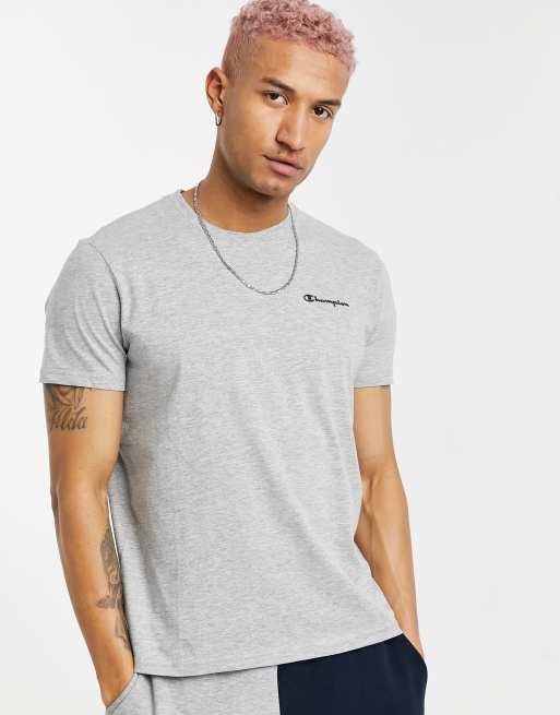 Champion small chest script logo t-shirt in grey