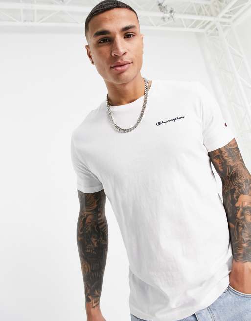 Champion script white shop t shirt