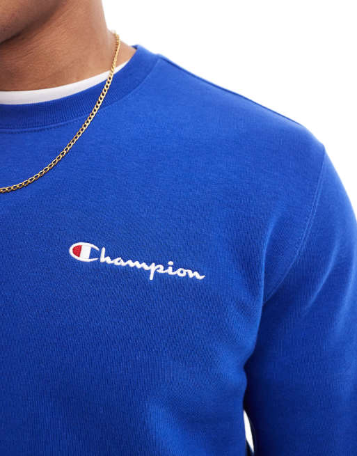 Champion small left chest logo sweat in blue, 3 of 4