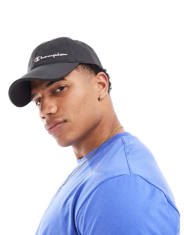 Champion - small logo baseball cap in black