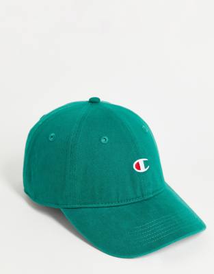 Champion Small Logo Baseball Cap In Green In Green