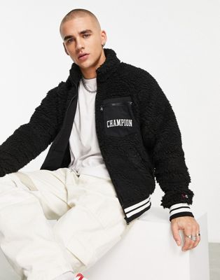 Champion small logo fleece with pipe detail in black