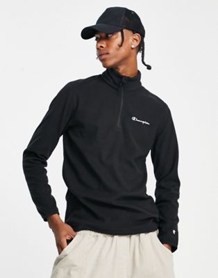 Champion small logo half-zip sweatshirt in black - ASOS Price Checker