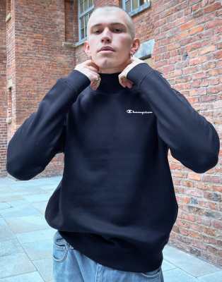 Champion uo exclusive small script black crew neck sweatshirt sale