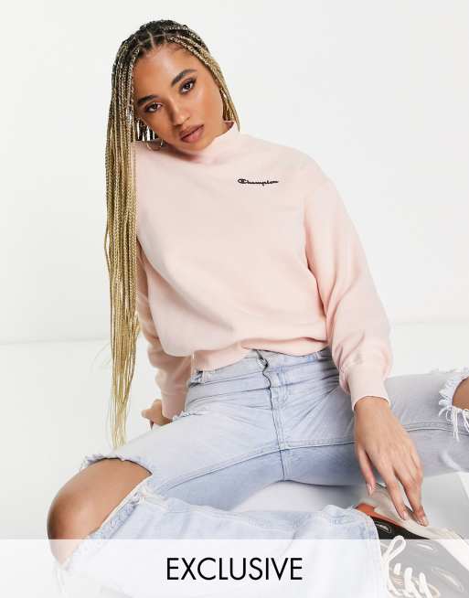 Champion WMNS Crewneck Sweatshirt Small Logo Pink