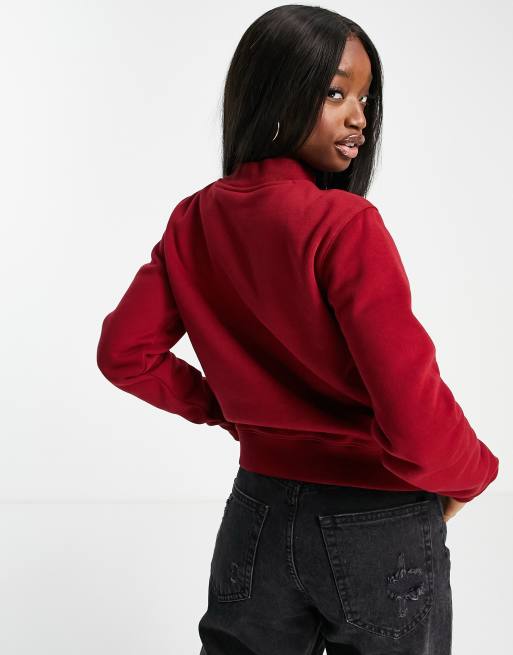 Red cropped deals champion sweatshirt