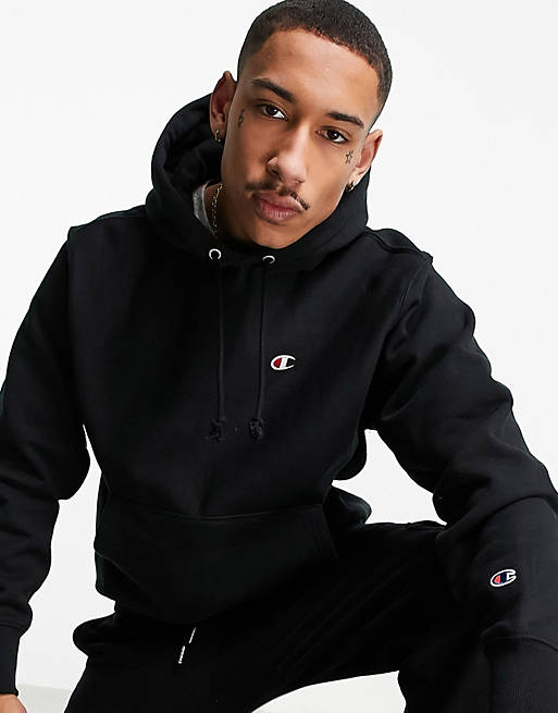 Champion small logo hoodie in black