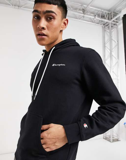 Champion black 2024 logo hoodie