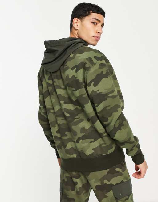 Champion small logo hoodie in camo