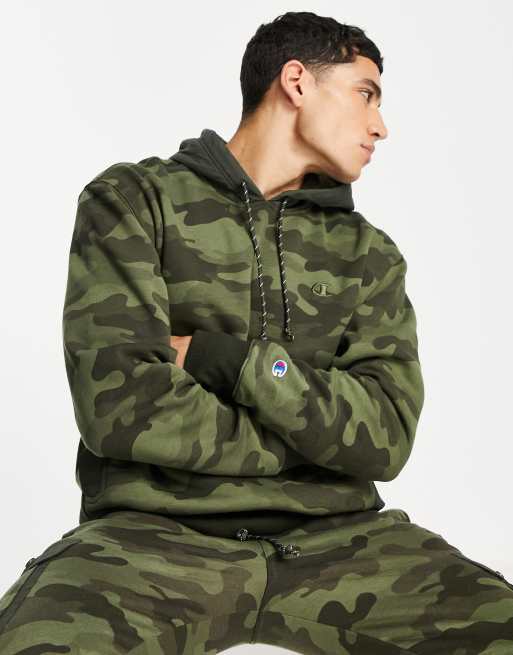 Green camo store champion hoodie