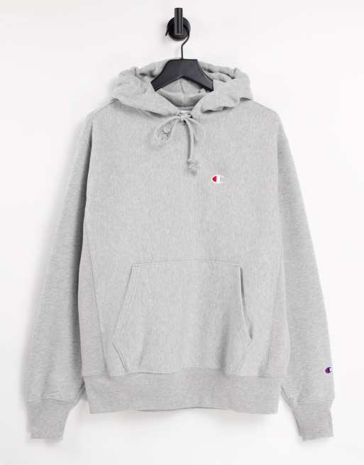 Grey champion shop hoodie small logo