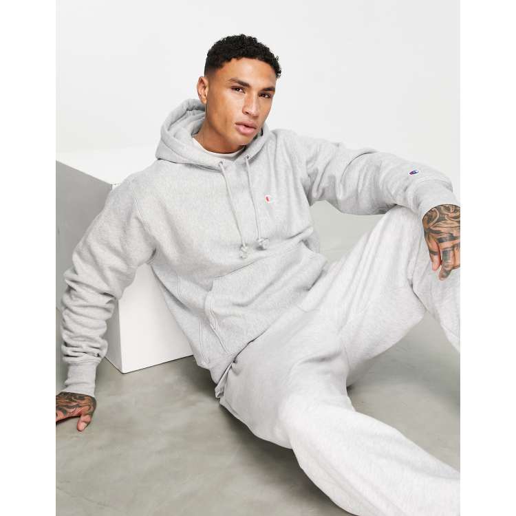 Champion small logo hoodie in gray