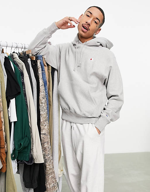 Champion small logo hoodie in gray | ASOS