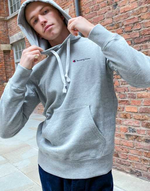 Grey champion hotsell hoodie small logo