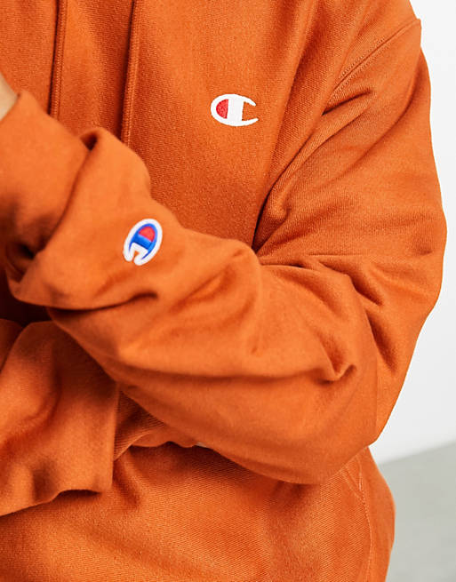 Champion small logo hoodie in tan | ASOS