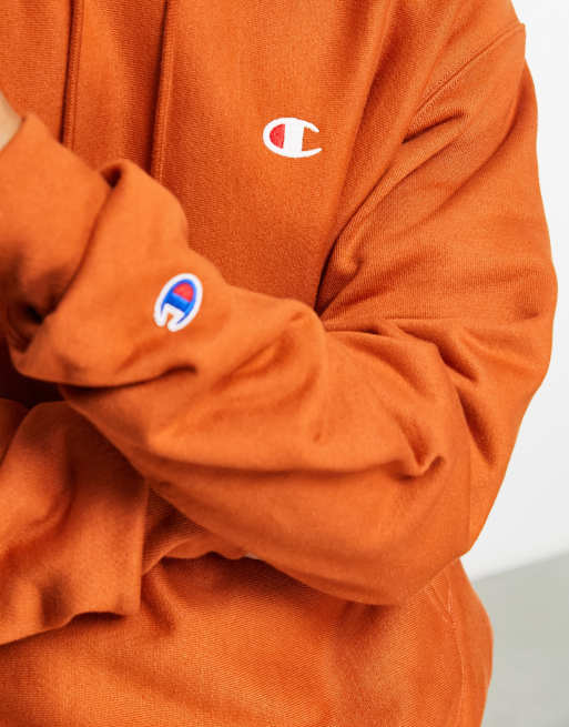 Champion small logo hoodie in tan