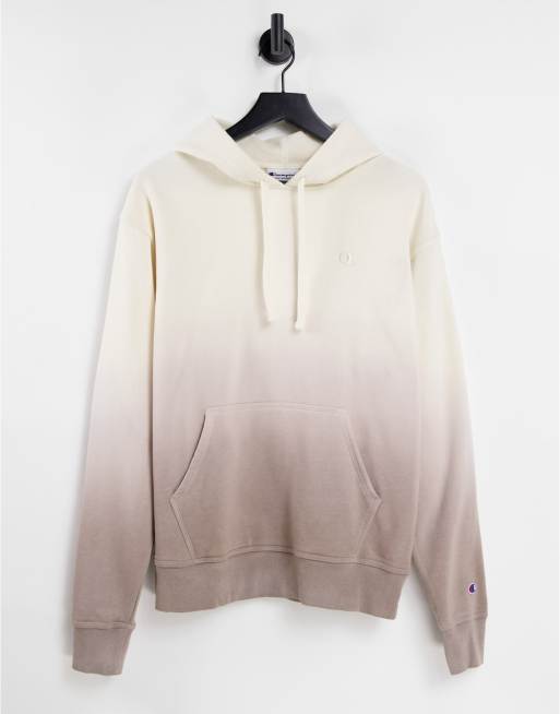 Champion small logo ombre hoodie in off white ASOS