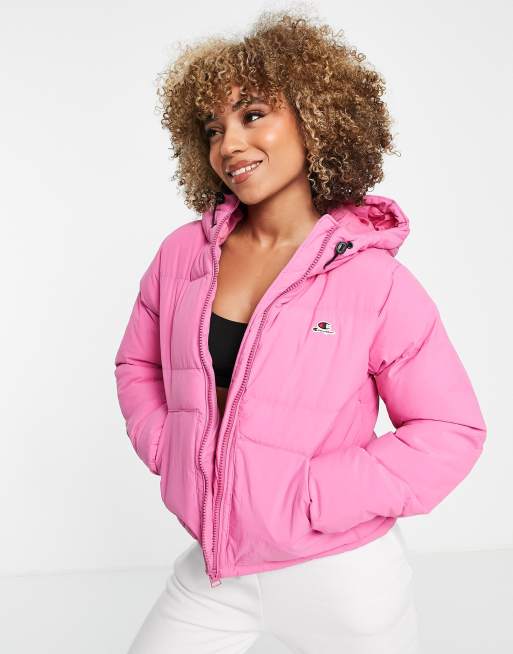 Champion pink metallic hot sale puffer jacket