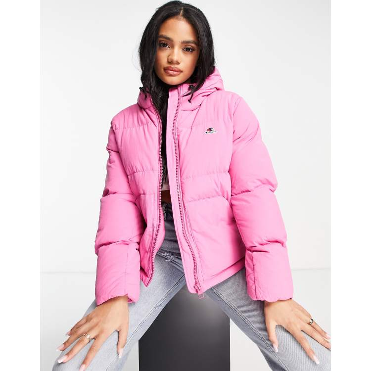 Pink champion puffer outlet jacket