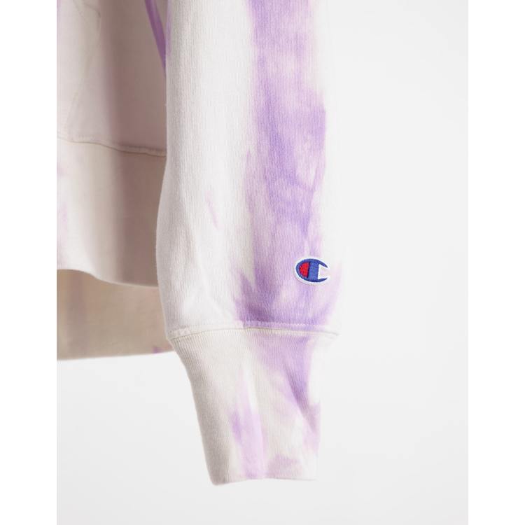 Champion small logo sweat in purple and white ASOS
