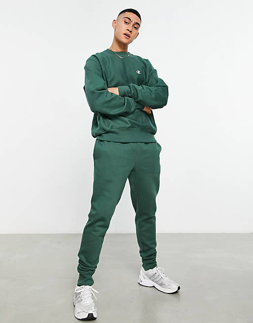 Champion small logo sweatpants in green | ASOS