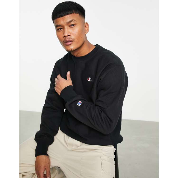 black sweatshirt in ASOS | small Champion logo