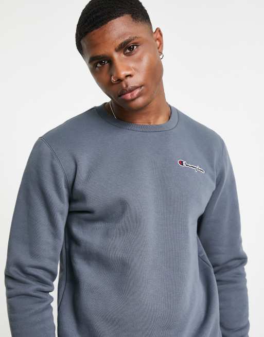 Champion small 2025 logo crewneck