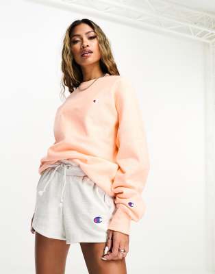 Champion Small Logo Sweatshirt In Peach orange ModeSens