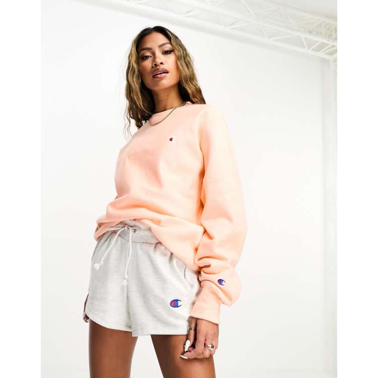 champion logo sweatshirt in peach | ASOS