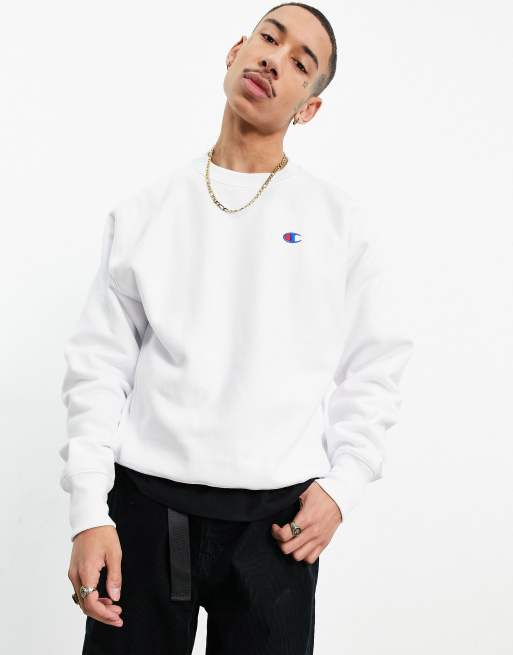 termometer ~ side beslutte Champion small logo sweatshirt in white | ASOS