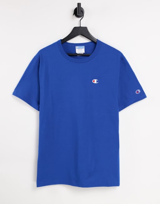 Champion small 2025 logo t shirt