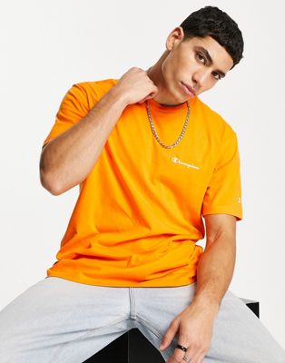 champion small logo t-shirt in orange