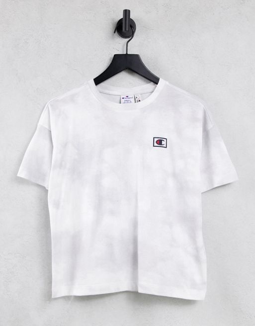 Champion small logo tie dye t-shirt in grey | ASOS
