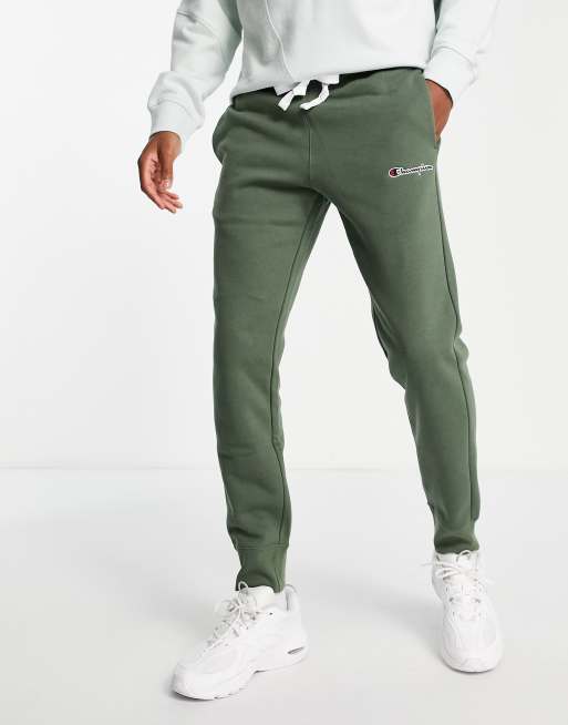 Champion small logo trackies in khaki