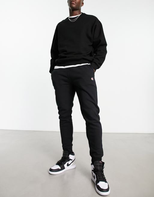 stijfheid Druipend Draai vast Champion small logo tracksuit bottoms in black | ASOS