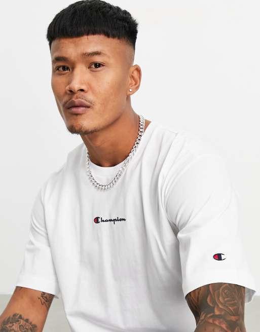 Champion script tee outlet white