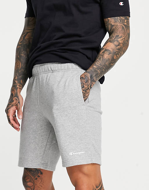  Champion small script logo sweat shorts in grey 
