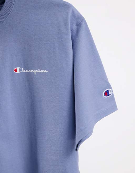 Champion small script logo t shirt deals