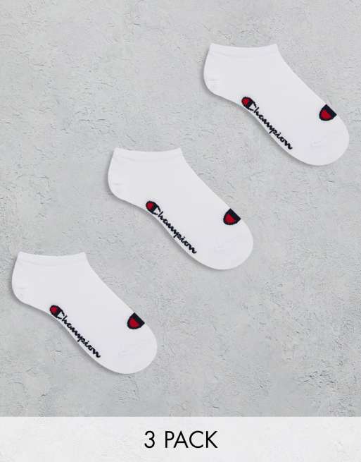 Champion – Sneaker-Socken in Weiß im 3er-Pack