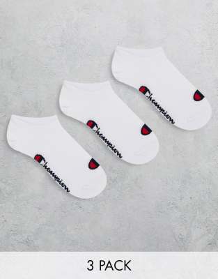 Champion – Sneaker-Socken in Weiß im 3er-Pack