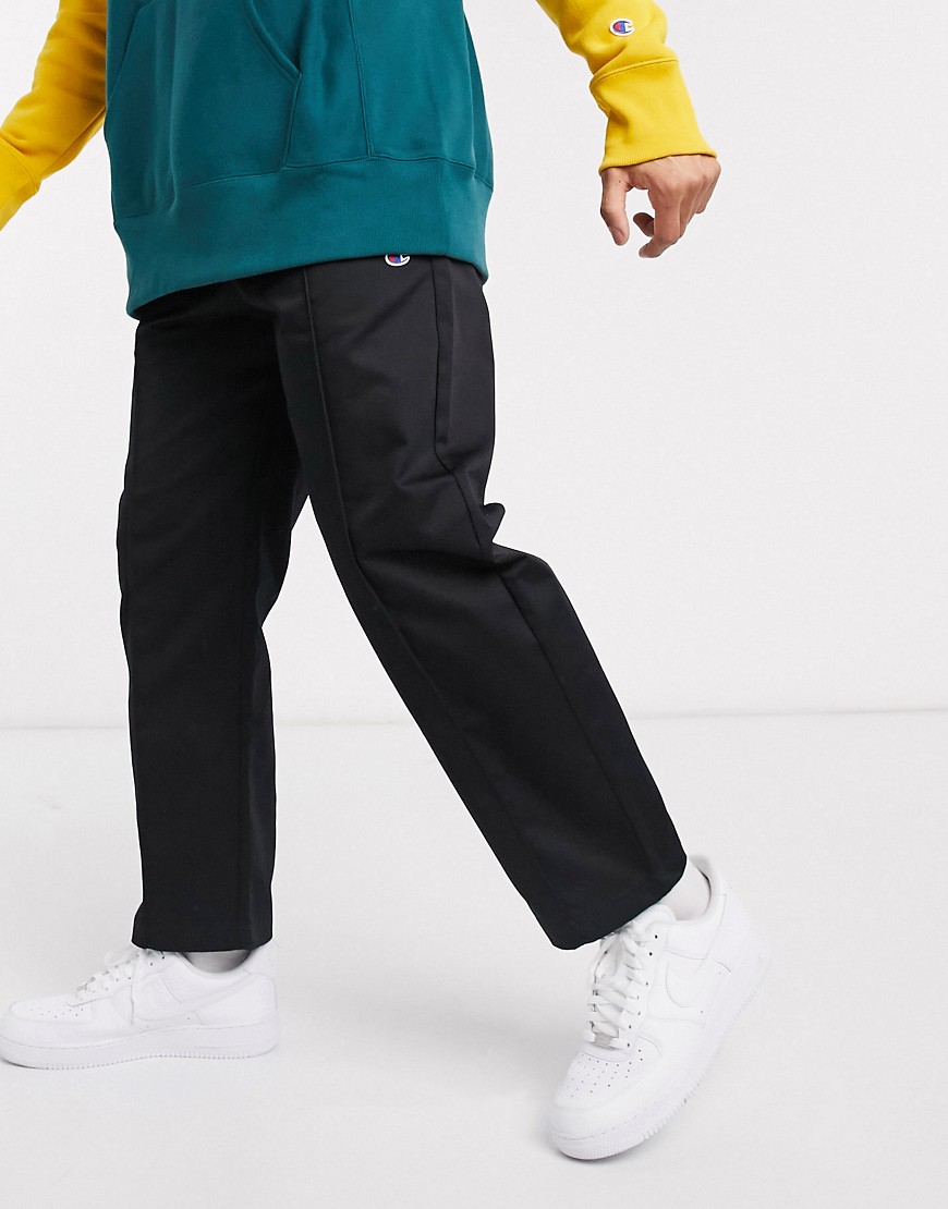 Champion straight hem cropped joggers in black
