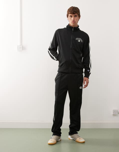 Champion stripe side tracksuit in black - view 1