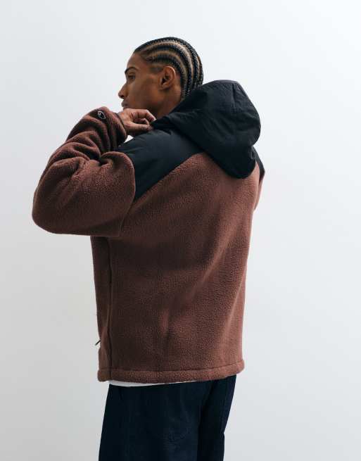 Champion sudadera polar con capucha y cremallera completa marrón, 5 de 5