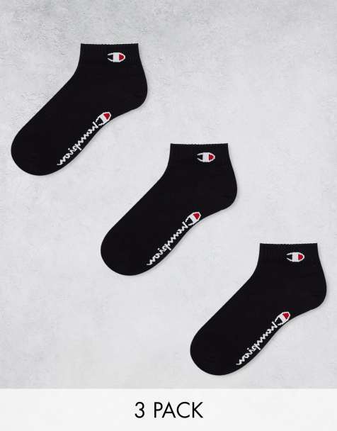 Champion – Svarta, kvartslånga strumpor, 3-pack - view 1
