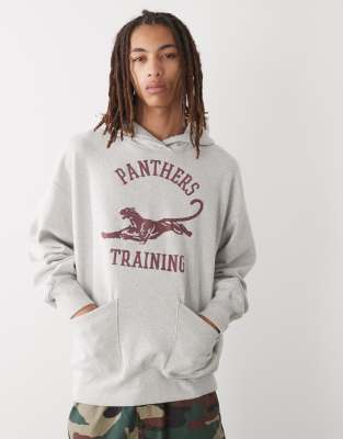 Champion - Sweat à capuche avec motif - Gris